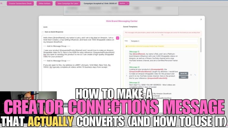 How to Create a Creator Connections Message Template and Request Free Products Efficiently