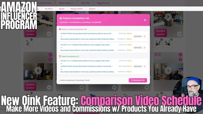 New Oink Feature: Comparison Video Schedule for More Videos and Commissions